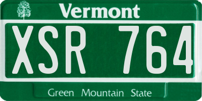 VT license plate XSR764