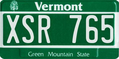 VT license plate XSR765