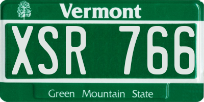 VT license plate XSR766