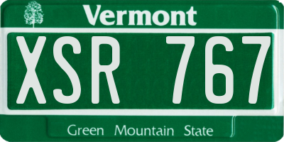 VT license plate XSR767