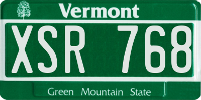 VT license plate XSR768