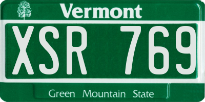 VT license plate XSR769