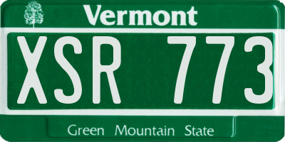 VT license plate XSR773