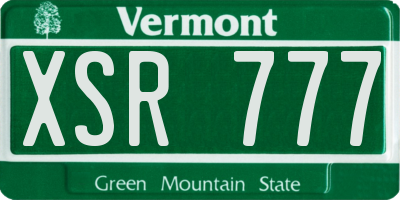 VT license plate XSR777