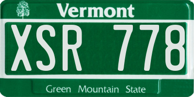 VT license plate XSR778