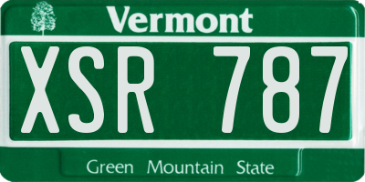VT license plate XSR787