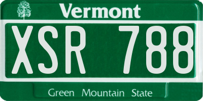 VT license plate XSR788
