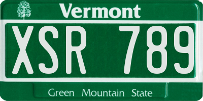 VT license plate XSR789