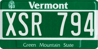 VT license plate XSR794