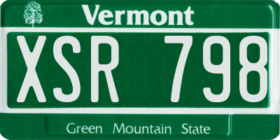 VT license plate XSR798