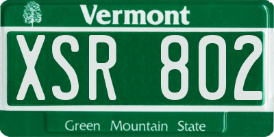 VT license plate XSR802