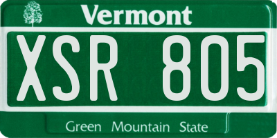 VT license plate XSR805