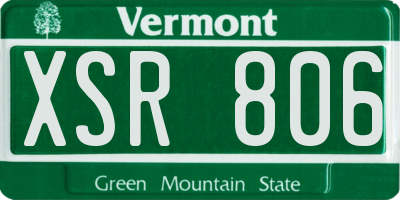 VT license plate XSR806