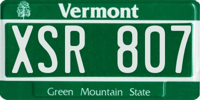 VT license plate XSR807
