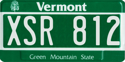 VT license plate XSR812