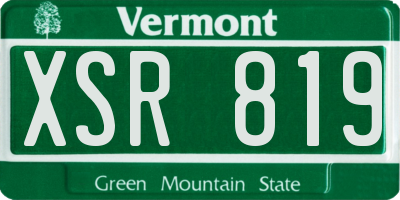 VT license plate XSR819