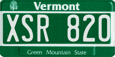VT license plate XSR820