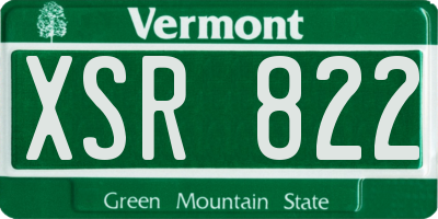 VT license plate XSR822
