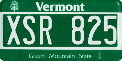 VT license plate XSR825