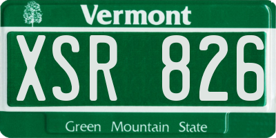 VT license plate XSR826