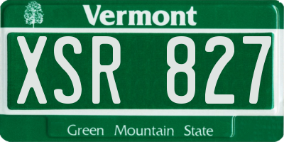 VT license plate XSR827