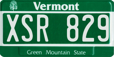 VT license plate XSR829