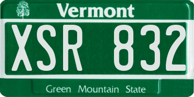 VT license plate XSR832