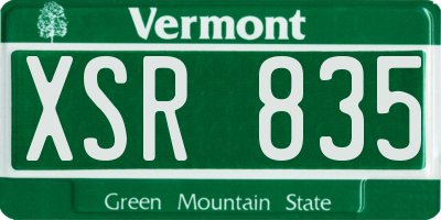 VT license plate XSR835