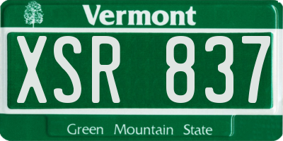 VT license plate XSR837