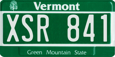 VT license plate XSR841