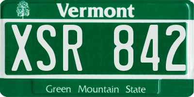 VT license plate XSR842