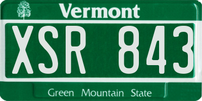 VT license plate XSR843