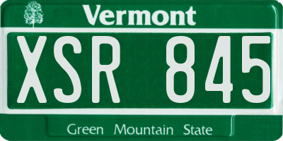 VT license plate XSR845