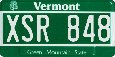 VT license plate XSR848