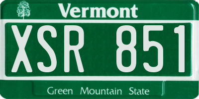 VT license plate XSR851