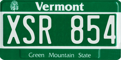 VT license plate XSR854