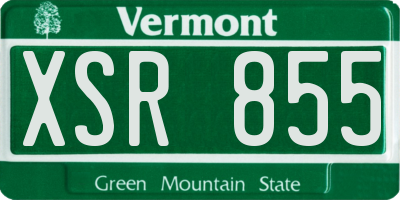 VT license plate XSR855