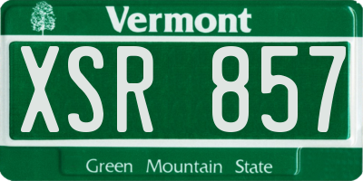 VT license plate XSR857