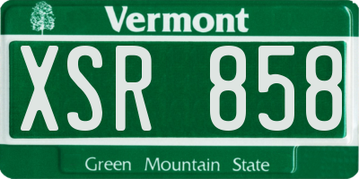 VT license plate XSR858