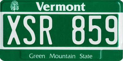 VT license plate XSR859