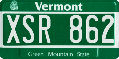 VT license plate XSR862