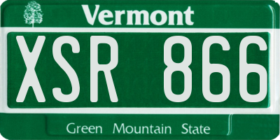 VT license plate XSR866