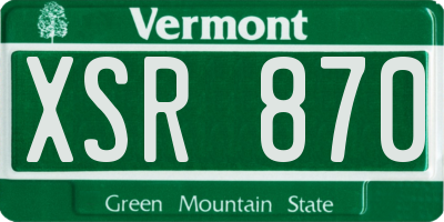 VT license plate XSR870