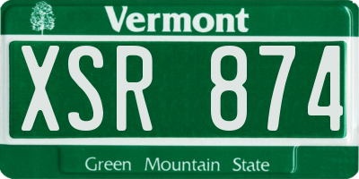 VT license plate XSR874