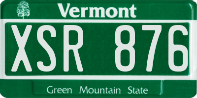 VT license plate XSR876