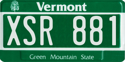 VT license plate XSR881