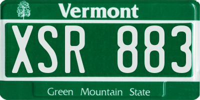 VT license plate XSR883