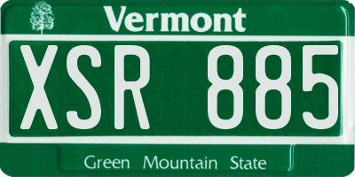 VT license plate XSR885