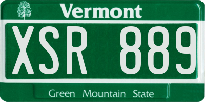 VT license plate XSR889