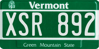 VT license plate XSR892